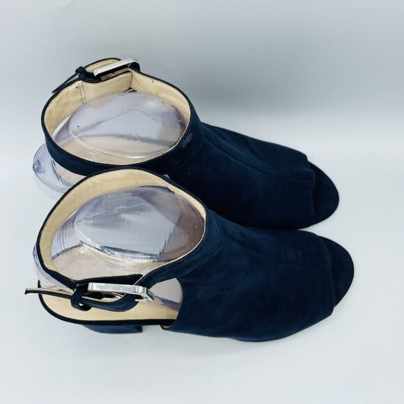 Nine West Shoes Womens Size 8.5 M Navy Blue Heels Open Toe Ankle Strap Sandals - Picture 3 of 12